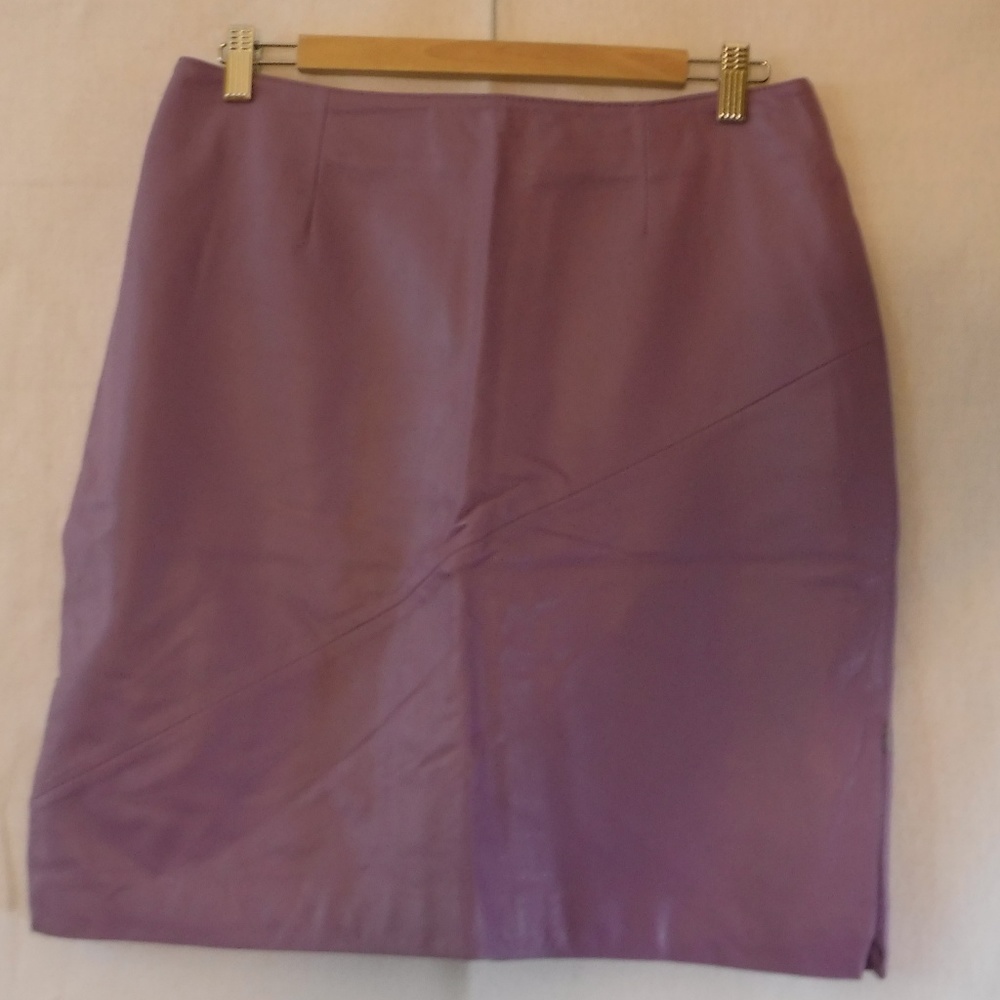 Wilson's Pelle Studio Lavender Leather Skirt Sz 12